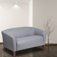 Flash Furniture 111-2-GY-GG Hercules Imperial Series Leather Loveseat in Grey