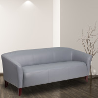 Flash Furniture 111-3-GY-GG Hercules Imperial Series Leather Sofa in Grey