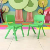 Flash Furniture 2-YU-YCX-005-GREEN-GG 2 Pack Green Plastic Stackable School Chair with 15.5