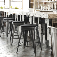 Flash Furniture 4-ET-31320-24-BK-R-PL2B-GG Cierra Set of 4 Commercial Grade 24