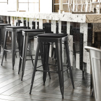 Flash Furniture 4-ET-31320-30-BK-R-PL2B-GG Cierra Set of 4 Commercial Grade 30
