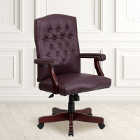 Flash Furniture Martha Washington Burgundy Leather Executive Swivel Chair 801L-LF0019-BY-LEA-GG