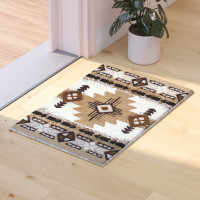 Flash Furniture ACD-RG2592-23-IV-GG Mohave Collection 2' x 3' Ivory Traditional Southwestern Style Area Rug - Olefin Fibers with Jute Backing