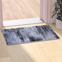 Flash Furniture ACD-RGTRZ863-23-GY-GG Rylan Collection 2' x 3' Gray Abstract Scraped Area Rug - Olefin Rug with Jute Backing - Living Room, Bedroom, & Entryway