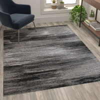 Flash Furniture ACD-RGTRZ863-57-GY-GG Rylan Collection 5' x 7' Gray Scraped Design Area Rug - Olefin Rug with Jute Backing - Living Room, Bedroom, Entryway