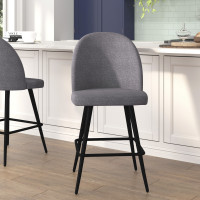 Flash Furniture AY-1026H-26-GYFAB-GG Lyla Set of 2 Commercial High Back Modern Armless 26