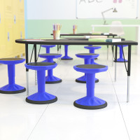 Flash Furniture AY-9001S-BL-GG Carter Adjustable Height Kids Flexible Active Stool for Classroom and Home with Non-Skid Bottom in Blue, 14