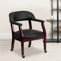 Flash Furniture Black Vinyl Luxurious Conference Chair with Casters B-Z100-BLACK-GG