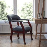 Flash Furniture Navy Vinyl Luxurious Conference Chair with Casters B-Z100-NAVY-GG