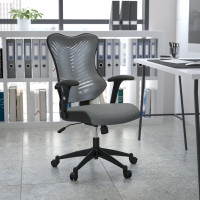 Flash Furniture BL-ZP-806-GY-GG High Back Gray Mesh Chair with Nylon Base