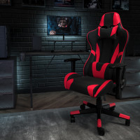 Flash Furniture BLN-X20RSG1031-RD-GG Black Gaming Desk and Red/Black Reclining Gaming Chair Set with Cup Holder, Headphone Hook, and Monitor/Smartphone Stand