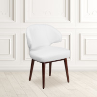 Flash Furniture BT-2-WH-GG Leather Lounge Chair in Walnut White
