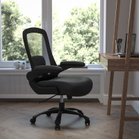 Flash Furniture BT-20180-LEA-GG Big & Tall Leather Seat Chair in Black