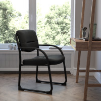 Flash Furniture Black Fabric Executive Side Chair with Sled Base BT-508-BK-GG
