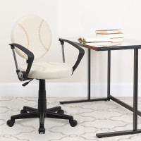 Flash Furniture Baseball Task Chair with Arms [BT-6179-BASE-A-GG]