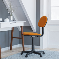 Flash Furniture BT-698-LTORNG-GG Low Back Light Orange Adjustable Student Swivel Task Office Chair with Padded Mesh Seat and Back - Homeschool Study Chair