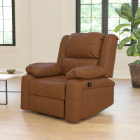 Flash Furniture BT-70597-1-CGN-GG Harmony Series Cognac LeatherSoft Recliner