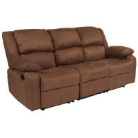 Flash Furniture BT-70597-SOF-BN-MIC-GG Harmony Series Chocolate Brown Microfiber Sofa with Two Built-In Recliners 