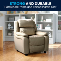 Flash Furniture Kids' Beige Vinyl-PU Storage, Recliner BT-7985-KID-BGE-GG
