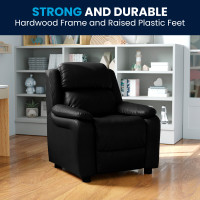 Flash Furniture Kids' Black Leather Storage, Recliner BT-7985-KID-BK-LEA-GG