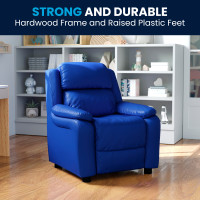 Flash Furniture Kids' Blue Vinyl-PU Storage, Recliner BT-7985-KID-BLUE-GG