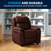 Flash Furniture Kids' Brown Leather Storage, Recliner BT-7985-KID-BRN-LEA-GG