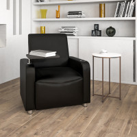 Flash Furniture BT-8217-BK-GG Black Leather Guest Chair with Tablet Arm