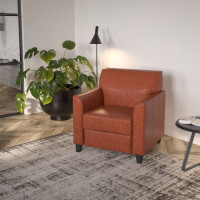 Flash Furniture BT-827-1-CG-GG Hercules Diplomat Series Leather Reception Chair in Cognac