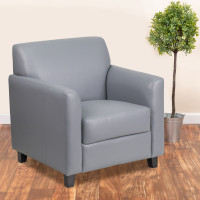 Flash Furniture BT-827-1-GY-GG Hercules Diplomat Series Leather Chair in Grey