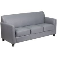 Flash Furniture BT-827-3-GY-GG Hercules Diplomat Series Leather Sofa in Grey