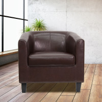 Flash Furniture Brown Leather Office Guest Chair / Reception Chair [BT-873-BN-GG]
