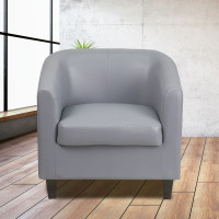 Flash Furniture BT-873-GY-GG Leather Office Guest Chair / Reception Chair in Grey