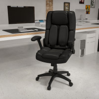 Flash Furniture BT-90275H-GG Extreme Comfort High Back Black Leather Executive Swivel Office Chair
