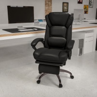 Flash Furniture BT-90279H-GG Leather Reclining Office Chair in Black