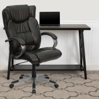 Flash Furniture High Back Espresso Brown Leather Executive Office Chair BT-9088-BRN-GG