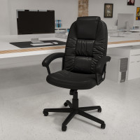 Flash Furniture High Back Black Leather Executive Swivel Office Chair BT-983-BK-GG