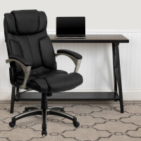 Flash Furniture High Back Folding Black Leather Executive Office Chair BT-9875H-GG