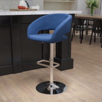 Flash Furniture CH-122070-BLFAB-GG Contemporary Blue Fabric Adjustable Height Barstool