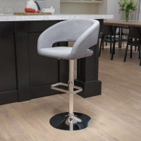 Flash Furniture CH-122070-GYFAB-GG Contemporary Gray Fabric Adjustable Height Barstool