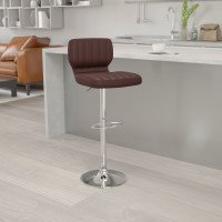 Flash Furniture CH-132330-BRN-GG Contemporary Brown Vinyl Adjustable Height Barstool