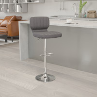 Flash Furniture CH-132330-GY-GG Contemporary Gray Vinyl Adjustable Height Barstool