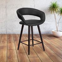 Flash Furniture CH-152561-BK-VY-GG Brynn Series 24" High Contemporary Black Vinyl Counter Height Stool
