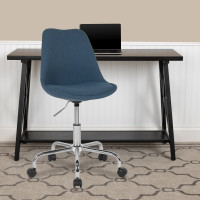 Flash Furniture CH-152783-BL-GG Aurora Series Mid-Back Blue Fabric Task Chair with Pneumatic Lift and Chrome Base 