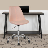 Flash Furniture CH-152783-PK-GG Aurora Series Mid-Back Pink Fabric Task Chair with Pneumatic Lift and Chrome Base 