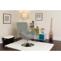 Flash Furniture Leather Egg Reception-Lounge-Side Series Chair in Gray