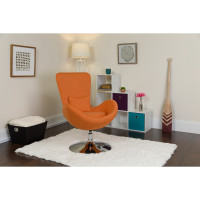 Flash Furniture Fabric Egg Series Reception-Lounge-Side Chair in Orange