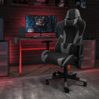 Flash Furniture CH-187230-1-GY-GG X20 Gaming Chair Racing Office Ergonomic Computer PC Adjustable Swivel Chair with Reclining Back in Gray LeatherSoft