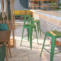 Flash Furniture CH-31320-30-GN-GG Backless Metal Barstool in Green