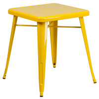 Flash Furniture CH-31330-29-YL-GG Square Metal Table in Yellow