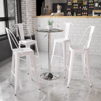 Flash Furniture CH-5-GG 23.5" Round Adjustable Height Glass Table